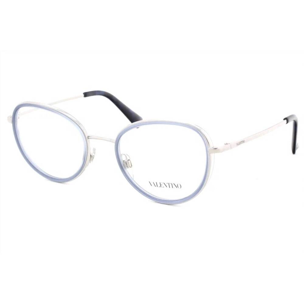 NEW RED VALENTINO women's va1002 round eyeglasses in blue silver